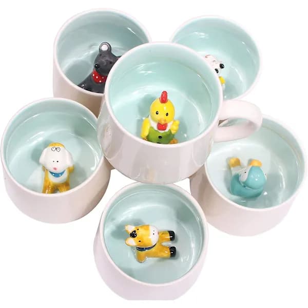 /EA/3D Søde Dyr Keramik Kaffekop Kontorkop
