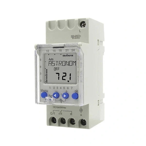 /EA/MT812L Astronomisk Kronometer Timer 16A 1-kanal 7 Dagars LCD Digital Timer Kontroll Timer DIN-skena