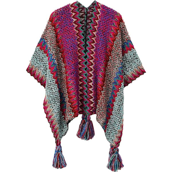 /EA/Dam Sjal Stickad Poncho Cape, Dam Stickad Kofta Kimono
