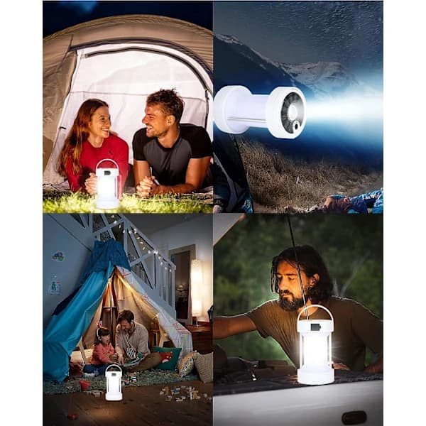 /EA/1800mah Oppladbart hvitt solcellecampinglys batteridrevet LE