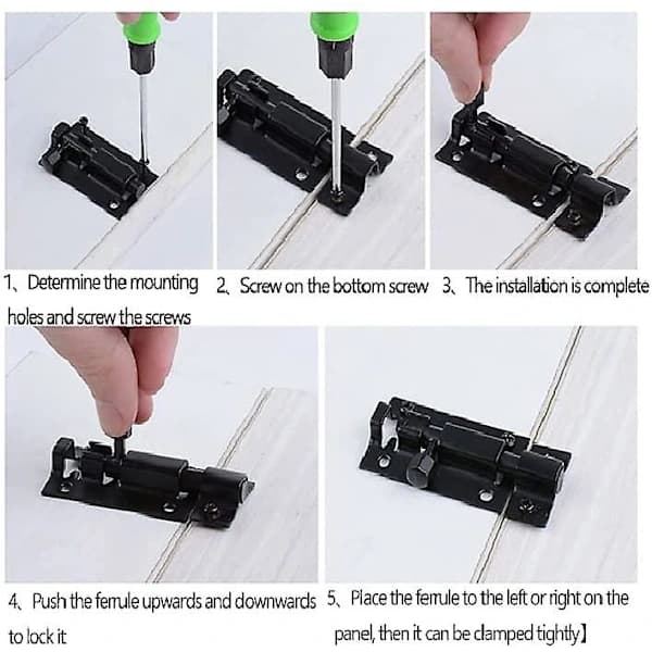/EA/Firkantet overflatemontert bolt i rustfritt stål *2 (3 tommer sølv),
