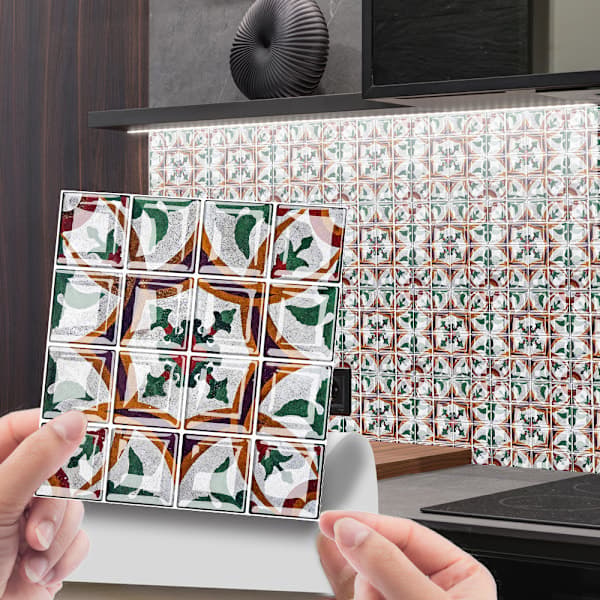 /EA/##/10 stykker 3D-gitterfliser selvklebende 15×15cm - Brun Grønn, Cui##/