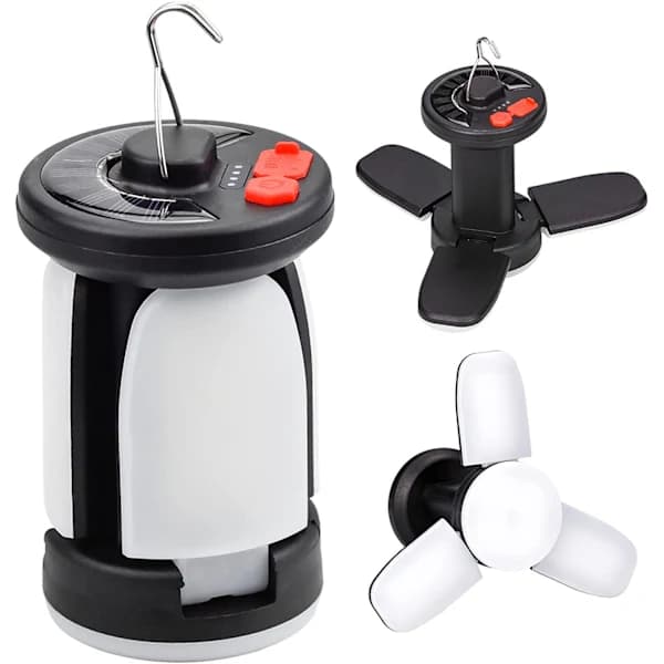 /EA/USB-genopladelig solcellecampinglampe sammenklappelig LED-campinglampe Po