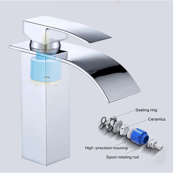 /EA/Vattenfall Badrumskran Krom Silver Enhands Bassängblandare