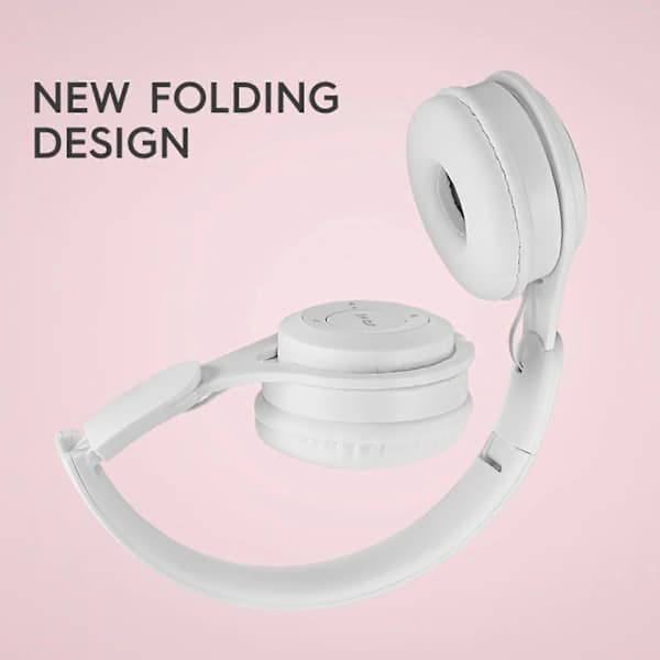 M6 Trådløse Foldbare Hovedtelefoner Macarons Tung Bas Bluetooth-kompatible Gaming Hovedtelefoner Sort