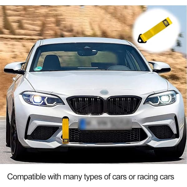 /EA/Bilbugserline, Racing Bugserrem, Auto Bugserliner, Racing Bugserline, Nylon Bugserliner, til Køretøjers Forreste Bageste Kofanger, Gul, 1 stk