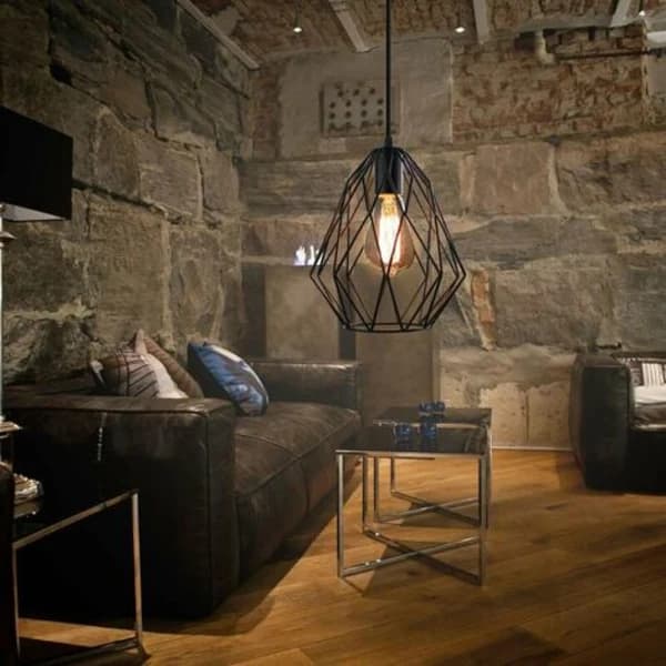 /EA/Industriel Retro Edison Pendellampe Køkken Stue Soveværelsesbelysning Smedejern Lysekrone Pendellampe,