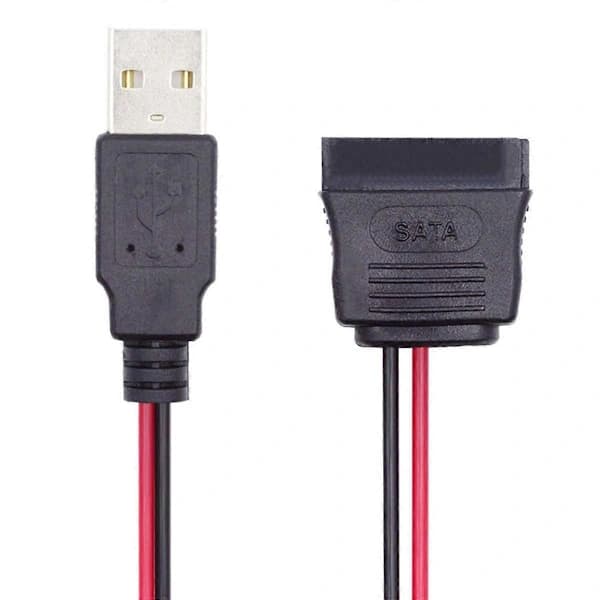 /EA/U2-070-1P DC 5V Enkelt USB til SATA 15-Pin Strømkabel til 2,5-tommers SATA HDD SSD Disk Driver, 5V 2A