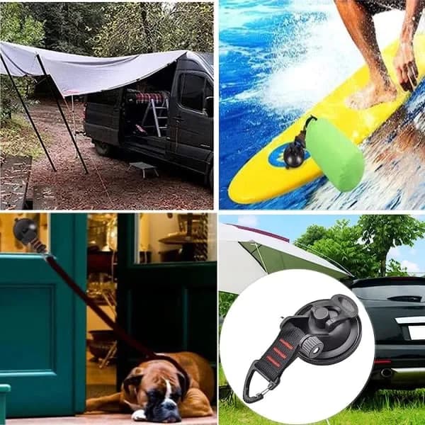 Camping Suction Cup, 4 Powerful Suction Cup Hooks for Camping Tent
