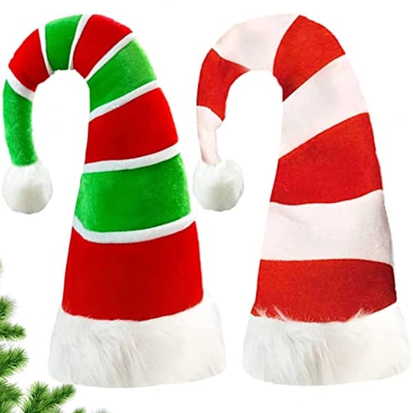 /EA/Jultomtehattar 2 st Julhatt med Pompom Randig Lång C
