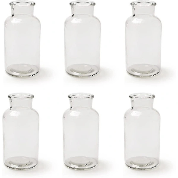 /EA/Glasflaskor Set om 6 16 cm Glasvas Bordsvas Klar Bordsdekoration-max