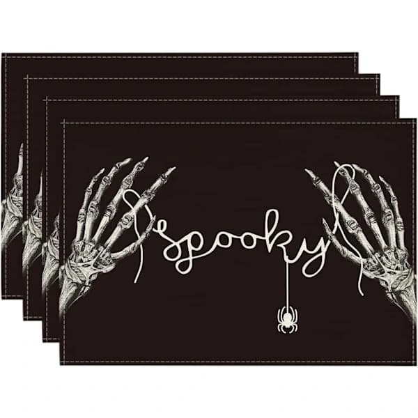 /EA/Set med 4 skelettformade H-formade bordstabletter för Halloween, 30