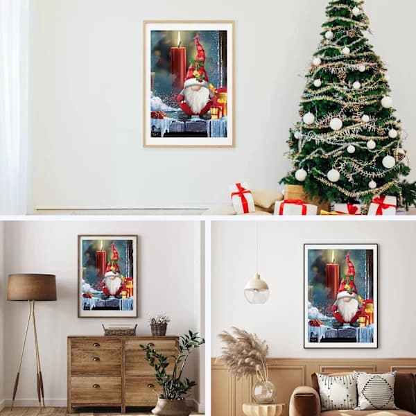 /EA/30x40 cm Jule-diamantmalerier, 5D Gnome Diamantmaleri