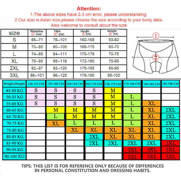 Cykeltights för män 5D Gel Vadderade Underkläder MTB Mountainbike Cykelshorts M