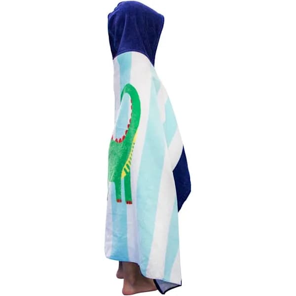 /EA/(Dinosaur Blå) Barn Poncho Strandhåndkle Med Hette, Barnebad Til