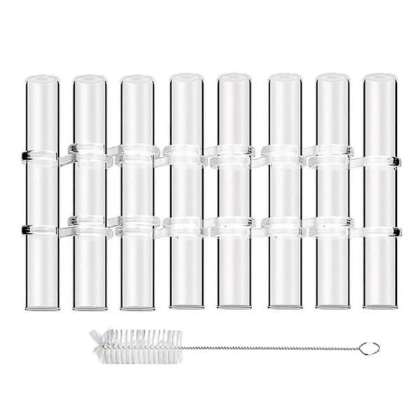 /EA/ (6 STK.) 15,01 cm - 2,49 cm Glasblomstervaser, Leddede Blomsterrør