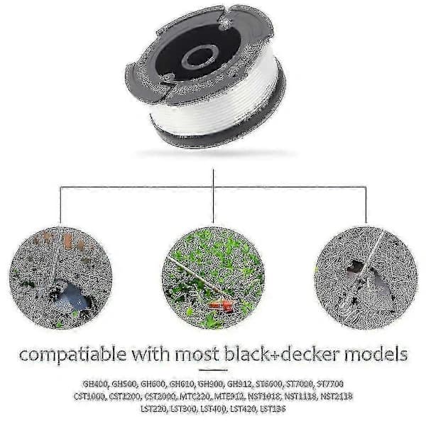 /EA/Black+decker A6481 Spole + 6-pakning Tråd Kompatibel Med Reflex Trimmer