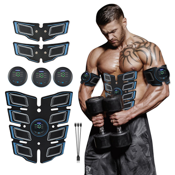 Muskelformare ABS Stimulator Träningsbälte Slimmande Magutrustning Midja Smart Fitnessutrustning Män Kvinnor Mage/Ben Hemmakontor Träning G