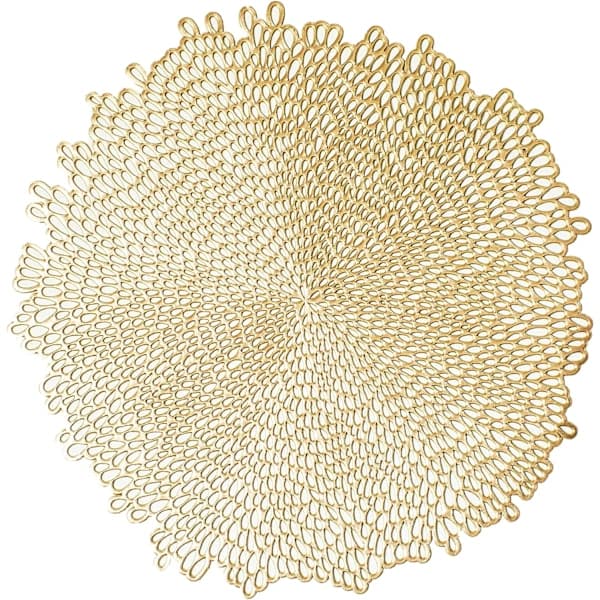 /EA/Pressad vinylbordsset (4 set), 38cm, guld