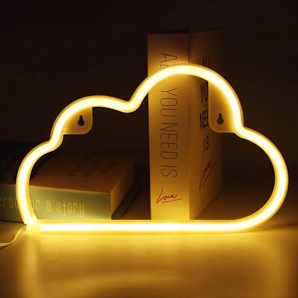 /EA/Varmt vitt moln neonljus neonskyltar, batteridriven a