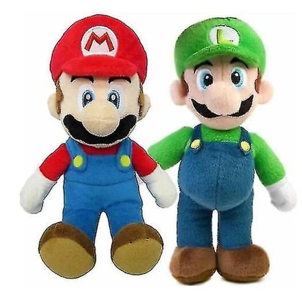 2 stk. plystofte legetøjsdukker, Mario Luigi bløde fyldte børnegaver