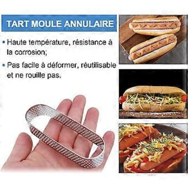 /EA/Kagering - 6 0,8mm*13X4,5cm - Rustfrit stål - Kageform - Kageform - Moussekageform - Bageform - Til bagning af muffins, kager