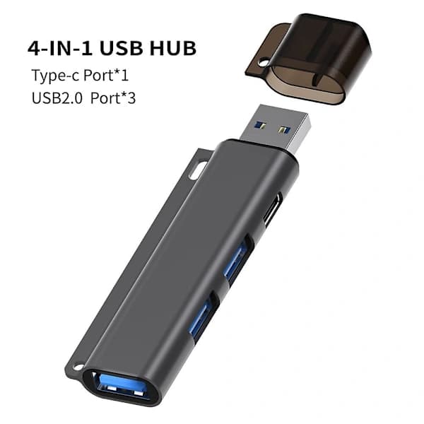 /EA/Ryra USB 2.0 Hub 4 i 1 Højhastigheds-ekspansionsdock Type C Splitter Multifunktionel