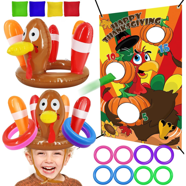 3-pack Thanksgiving Party Games för barn Thanksgiving Supplies för Outside Yard Party Game XL