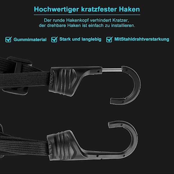 /EA/ 2 st motorcykel bagageremmar med dubbel krok, elastisk bagage
