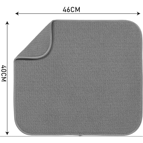 /EA/Sett med 2 grå mikrofiber tørkematter Oppvaskmatte Absorberende Qu