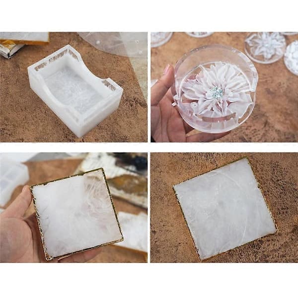/EA/10 Stykker Resin Forme Silikone Brik Forme Brik Opbevaringsboks Form Rund