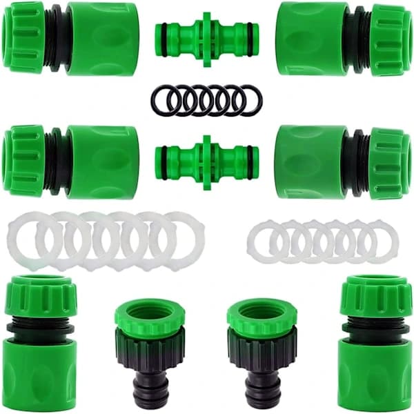 /EA/10-pack Snabbkopplingar Trädgårdsslang Kopplingsset (6 st 1/2\" Slang Snabbkopplingar, 2 st Dubbelkopplingar, 2 st Krankopplingar)