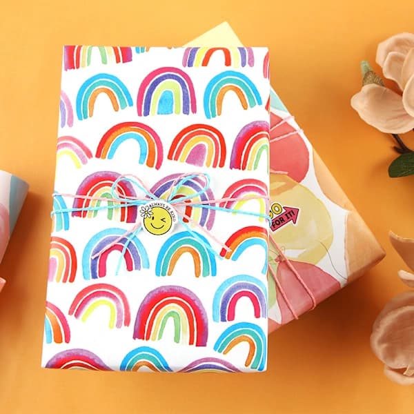 /EA/Holiday Vendbart Gavepapir Bundle Sæt, (Pakke med 6, 50X70CM) Multi-farve
