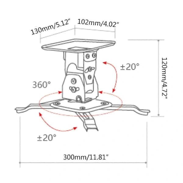 /EA/Universellt Projektorfäste Utdragbart Justerbart Tilt DLP LCD Takfäste