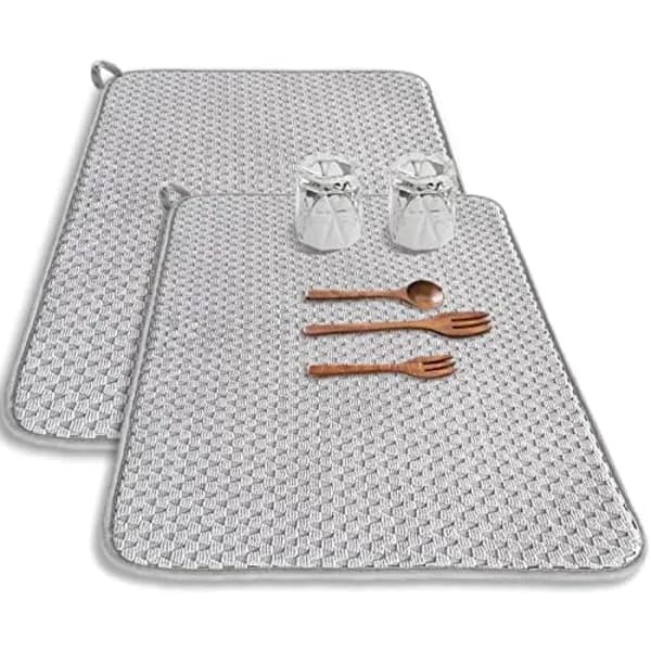 /EA/2-pack Mikrofiber Diskmatta, 45*60cm Absorberande Diskmatta, Stor Diskmatta för Bänkskivan