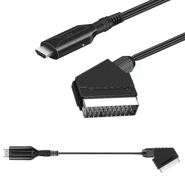 Scart til HDMI-konverter O Videoadapter for HDTV/DVD/digitalboks/PS3/PAL/NTSC