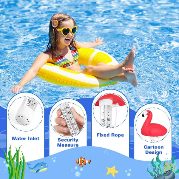 /EA/Flydende pooltermometer, Flamingo flydende vandtermometer fo