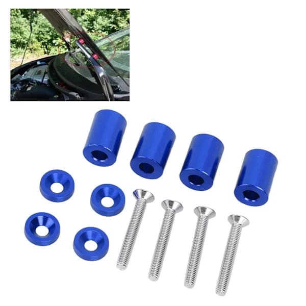 /EA/Bil aluminiumslegering Motorpanser Ventilasjon Spacer Riser Passer for 6 mm motor (blå)