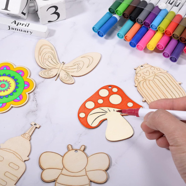 Gör-det-själv hantverksdekorationer - 60-delade set för barnmålning och heminredning