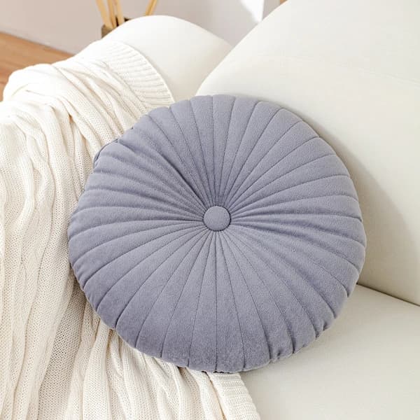 /EA/Pyöreä sohvan tyyny samettipäällinen tyyny 40cm - Harmaa