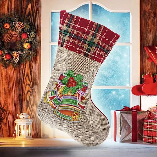 /EA/DIY Julestrømper Diamantmaling Materiale Håndbroderi