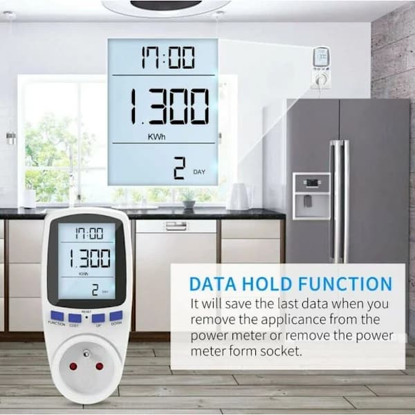 /EA/Effektmåler Wattmeter Stik, Elmåler Stik med 7