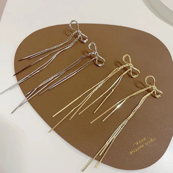 /EA/Guldrosett Øreringe Søde Rosette Øreringe Stifter Klassiske Båndrosette Stifter Statement Rosette Hængeøreringe