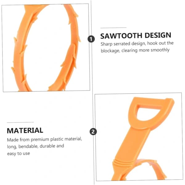 /EA/Rensrørsrenser Avløpsrør Avløpskrok Avløpsrenseverktøy Oransje Plast