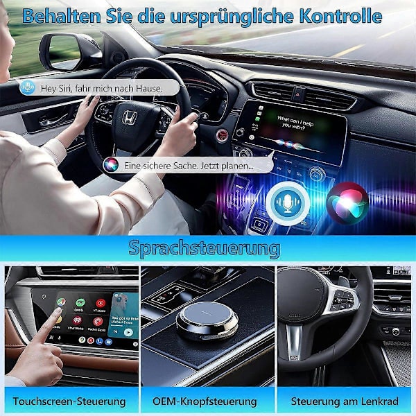 /EA/Trådløs miniadapter til problemfri CarPlay-tilslutning og forbedret køreoplevelse.