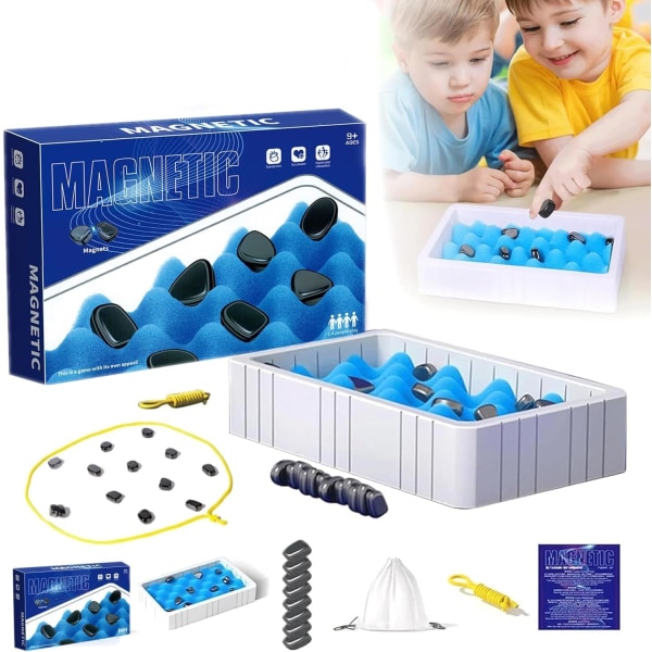 Magnetisk schackbräde, roliga magnetiska bordsspel, magnetiska stridsschack, magnetiska brädspel (svamp) Julklapp till barn