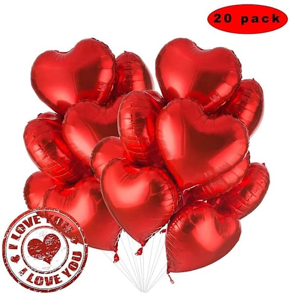 /EA/Hjerteformet folieballon Rød