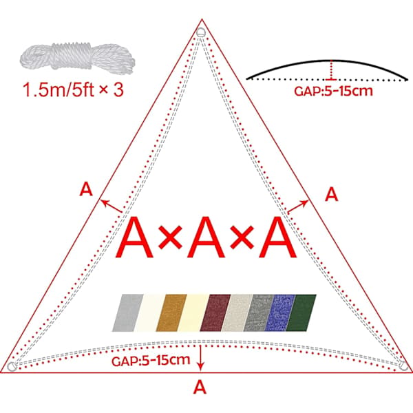 /EA/Vanntett solseil i polyester med UV-beskyttelse for hage, uteplass, bil
