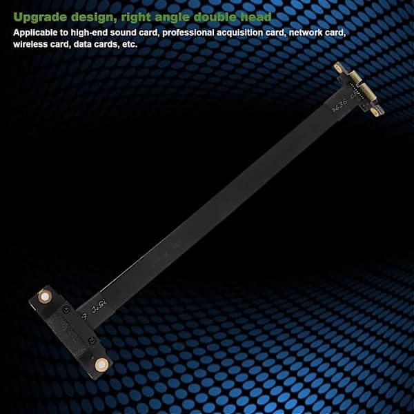 /EA/PCIE X1 Riser-kabel Dobbelt Retvinklet PCIe 3.0 X1 til X1 Forlængerkabel 8Gbps PCI 1X Riser-kort 20cm sort