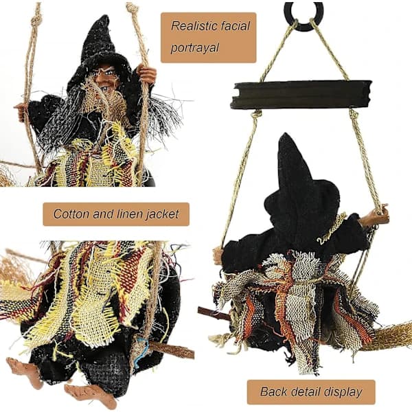 /EA/Heksefigur, 2 stk. hekse-halloweenpynt hængende hekseluc